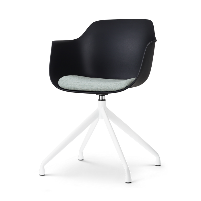 Nolon Nola-Liz Eetkamerstoel Zwart - Zacht Groen - Draaibaar - Wit