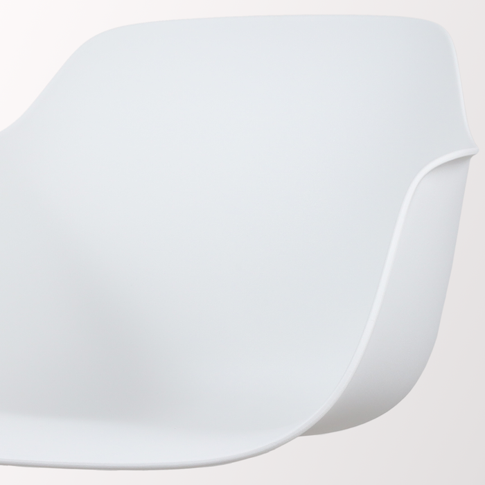 Nolon Noa-Puk Eetkamerstoel Wit - met Armleuning - Wit Onderstel