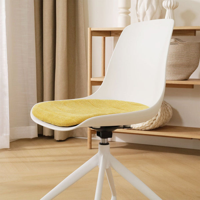 Nolon Nola-Liv Eetkamerstoel Wit - Okergeel - Draaibaar - Wit