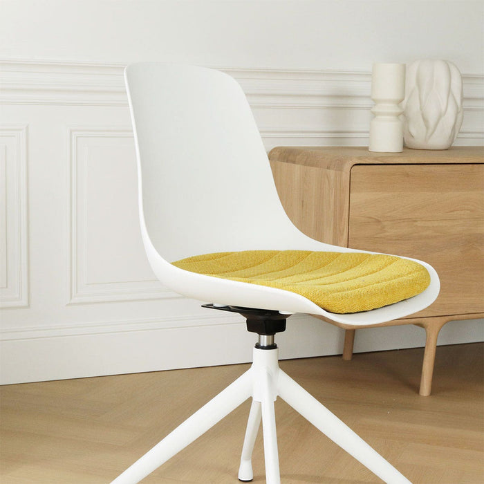 Nolon Nola-Liv Eetkamerstoel Wit - Okergeel - Draaibaar - Wit