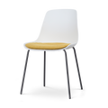 Nolon Nora-Liv Eetkamerstoel Wit - Okergeel Kussen - Zwarte Poten