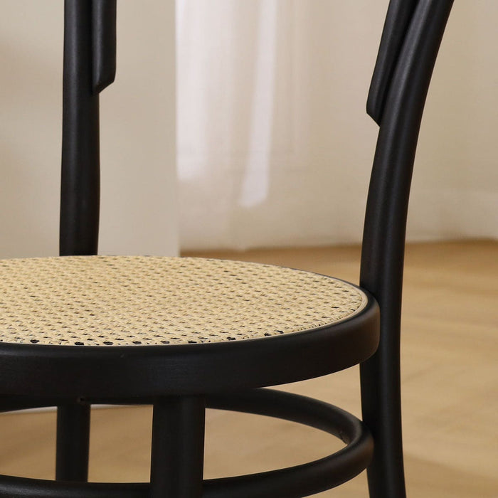 Fameg Vienna Thonet No.14 Houten Bistrostoel Zwart - Rotan Zitting