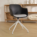 Nolon Nola-Liz Eetkamerstoel Zwart - Lichtgrijs - Draaibaar - Wit