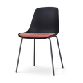 Nolon Nora-Liv Eetkamerstoel Zwart - Terracotta Kussen - Zwarte Poten