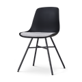 Nolon Noa-Liv Eetkamerstoel Zwart - Lichtgrijs Kussen - Zwarte Poten