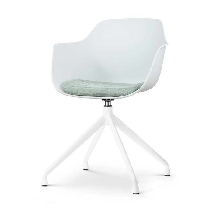 Nolon Nola-Liz Eetkamerstoel Wit - Zacht Groen - Draaibaar - Wit