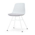 Nolon Noa-Liv Eetkamerstoel Wit - Lichtgrijs Kussen - Wit Onderstel