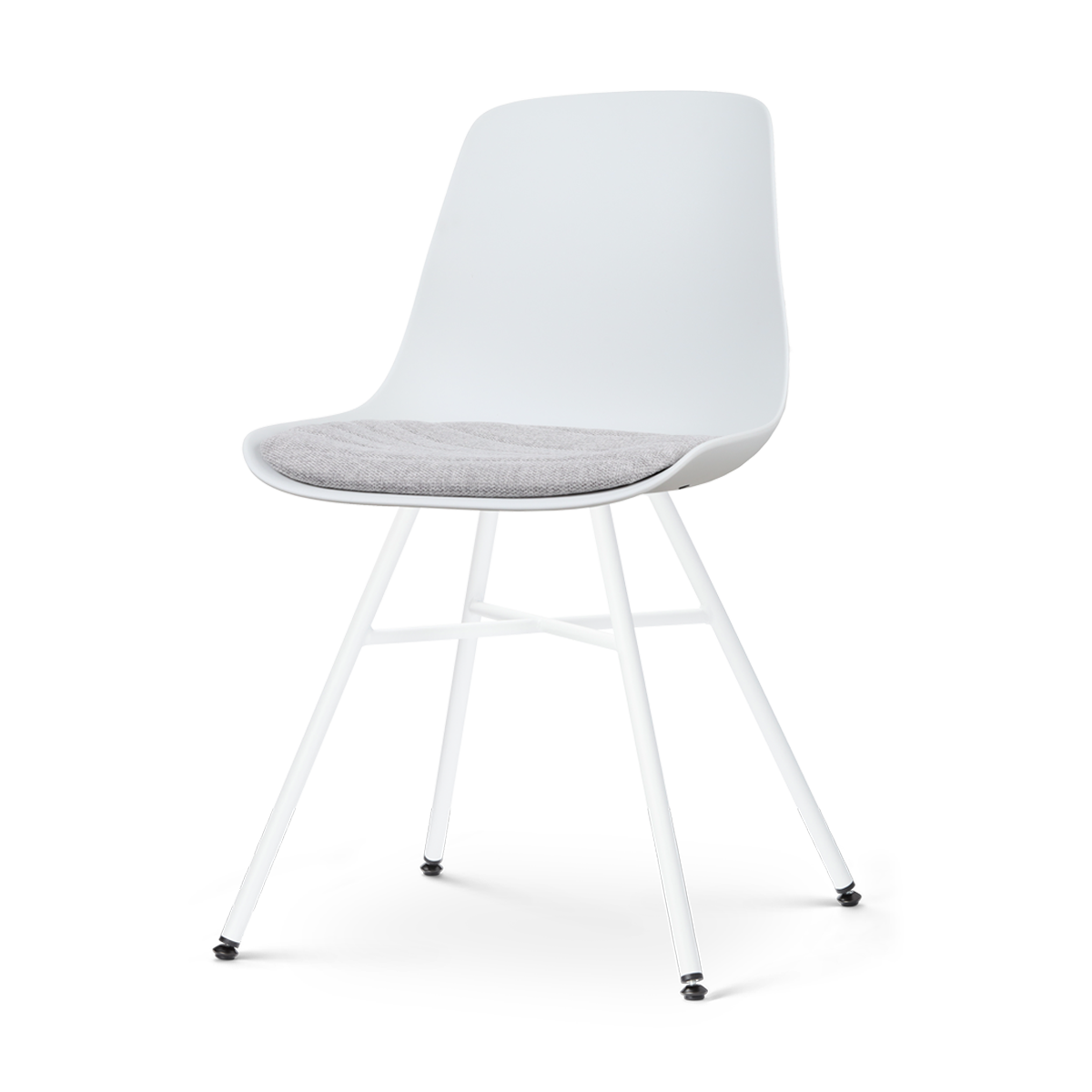 Nolon Noa-Liv Eetkamerstoel Wit - Lichtgrijs Kussen - Wit Onderstel