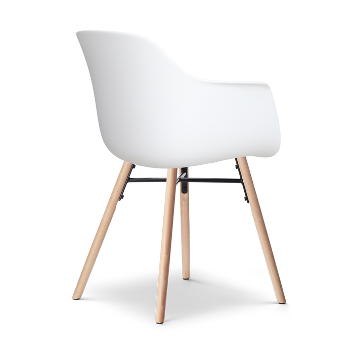 Nolon Nena-Liz Eetkamerstoel Wit - Armleuning - Lichtgrijs Kussen