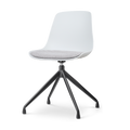 Nolon Nola-Liv Eetkamerstoel Wit - Lichtgrijs - Draaibaar - Zwart
