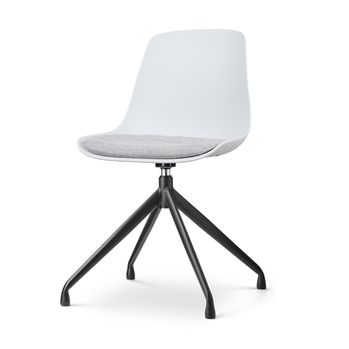 Nolon Nola-Liv Eetkamerstoel Wit - Lichtgrijs - Draaibaar - Zwart