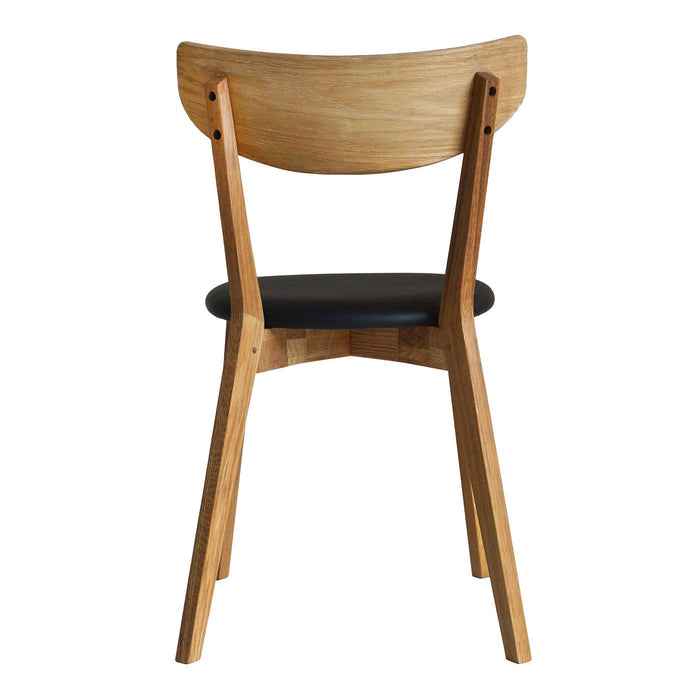 Rowico Home Ami Eikenhouten Eetkamerstoel Naturel - Zwart Zitkussen