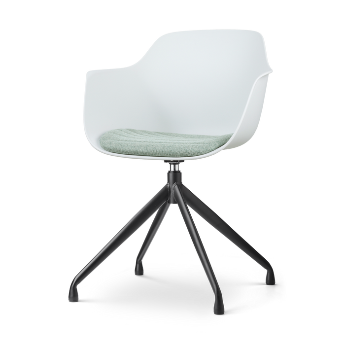 Nolon Nola-Liz Eetkamerstoel Wit - Zacht Groen - Draaibaar - Zwart
