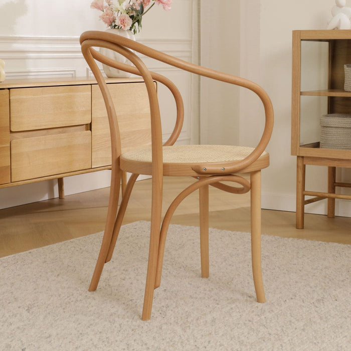 Fameg Venice No. 9 Eetkamerstoel Naturel - Armleuning - Rotan Zitting