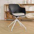 Nolon Nola-Liz Eetkamerstoel Zwart - Lichtgrijs - Draaibaar - Wit