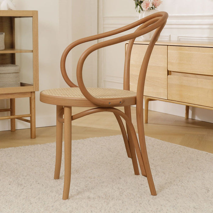 Fameg Venice No. 9 Eetkamerstoel Naturel - Armleuning - Rotan Zitting