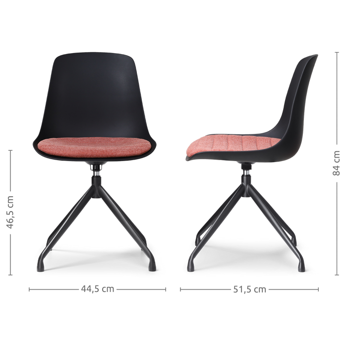 Nolon Nola-Liv Eetkamerstoel Zwart - Terracotta - Draaibaar - Zwart