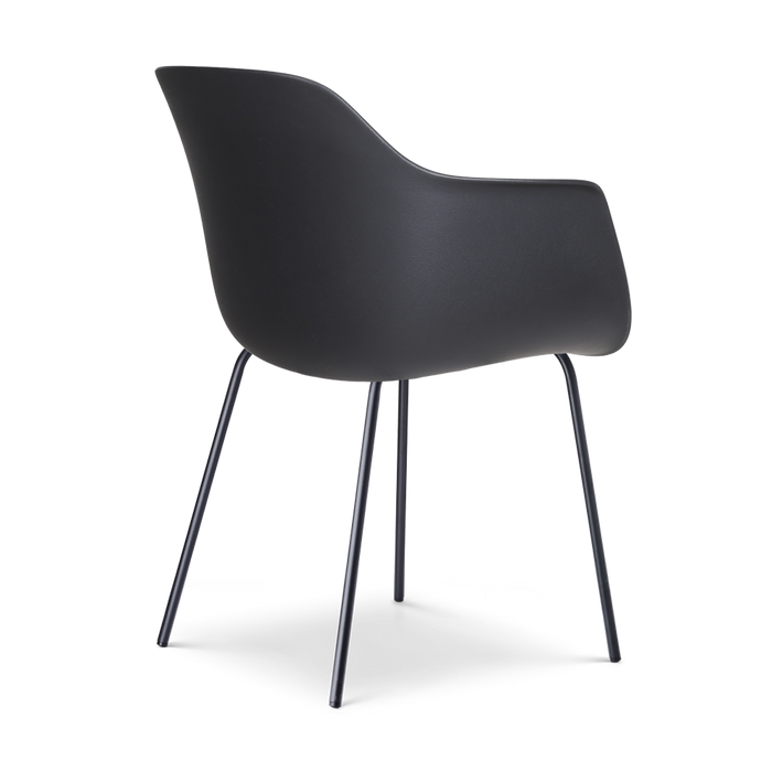 Nolon Nora-Liz Eetkamerstoel Zwart - Okergeel Kussen - Zwarte Poten