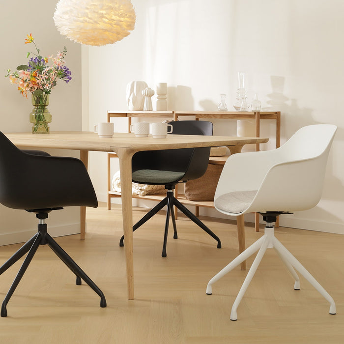 Nolon Nola-Liz Eetkamerstoel Wit - Terracotta - Draaibaar - Wit