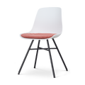 Nolon Noa-Liv Eetkamerstoel Wit - Terracotta Kussen - Zwart Onderstel