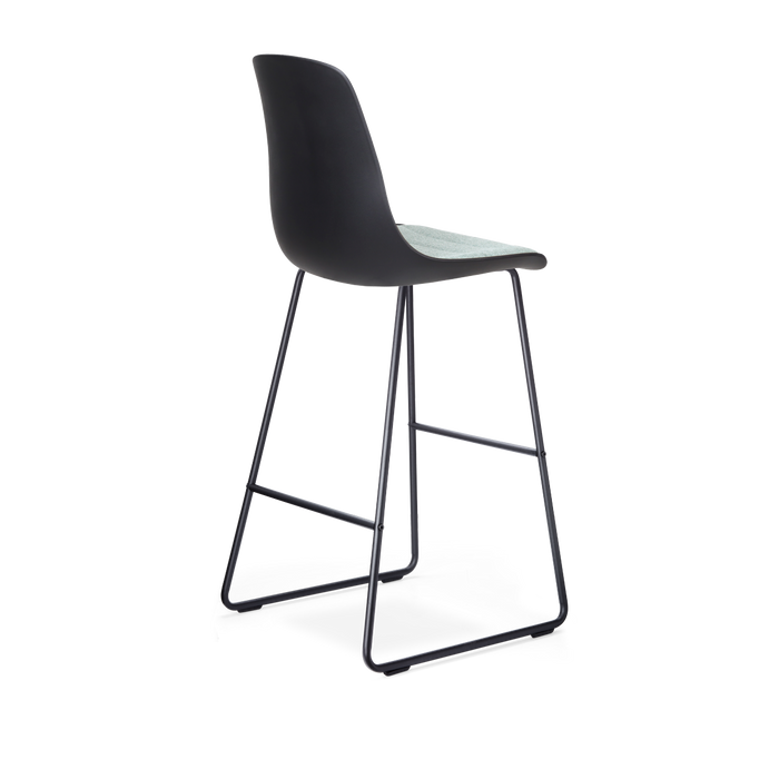 Nolon Nino-Liv Barkruk Zwart - Groen Kussen - Zwart Frame - 75 cm