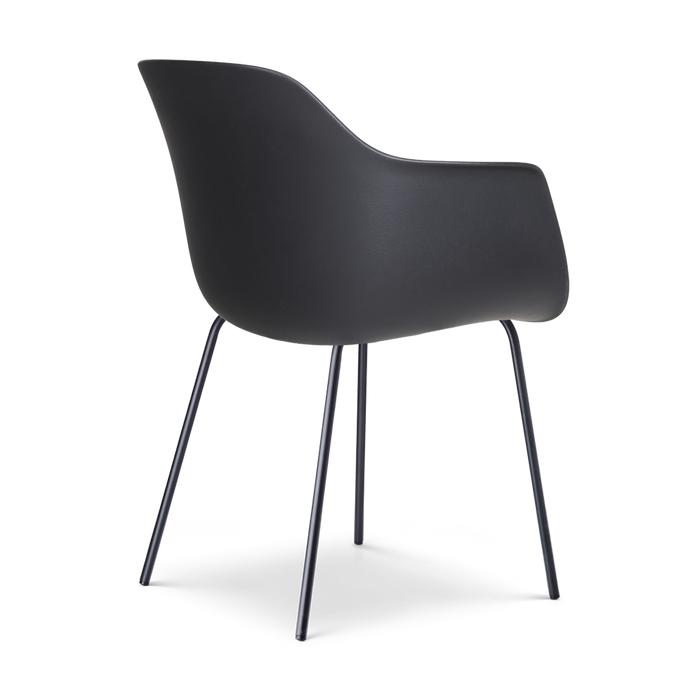 Nolon Nora-Liz Eetkamerstoel Zwart - Zacht Groen Kussen - Zwarte Poten