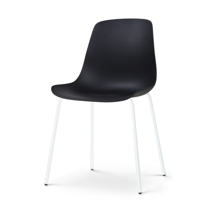 Nolon Nora-Pip Eetkamerstoel Zwart - Kunststof - Wit Onderstel