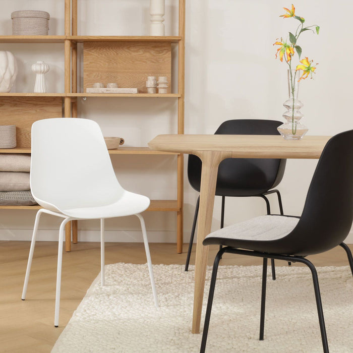 Nolon Nora-Pip Eetkamerstoel Zwart - Kunststof - Wit Onderstel