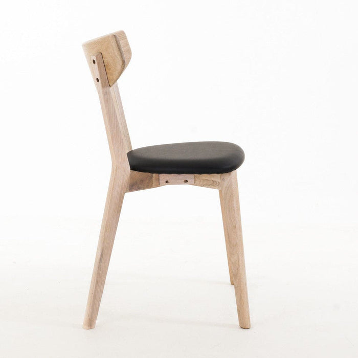 Rowico Home Ami Eikenhouten Eetkamerstoel Whitewash - Zwart Zitkussen