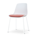 Nolon Nora-Liv Eetkamerstoel Wit - Terracotta Kussen - Witte Poten