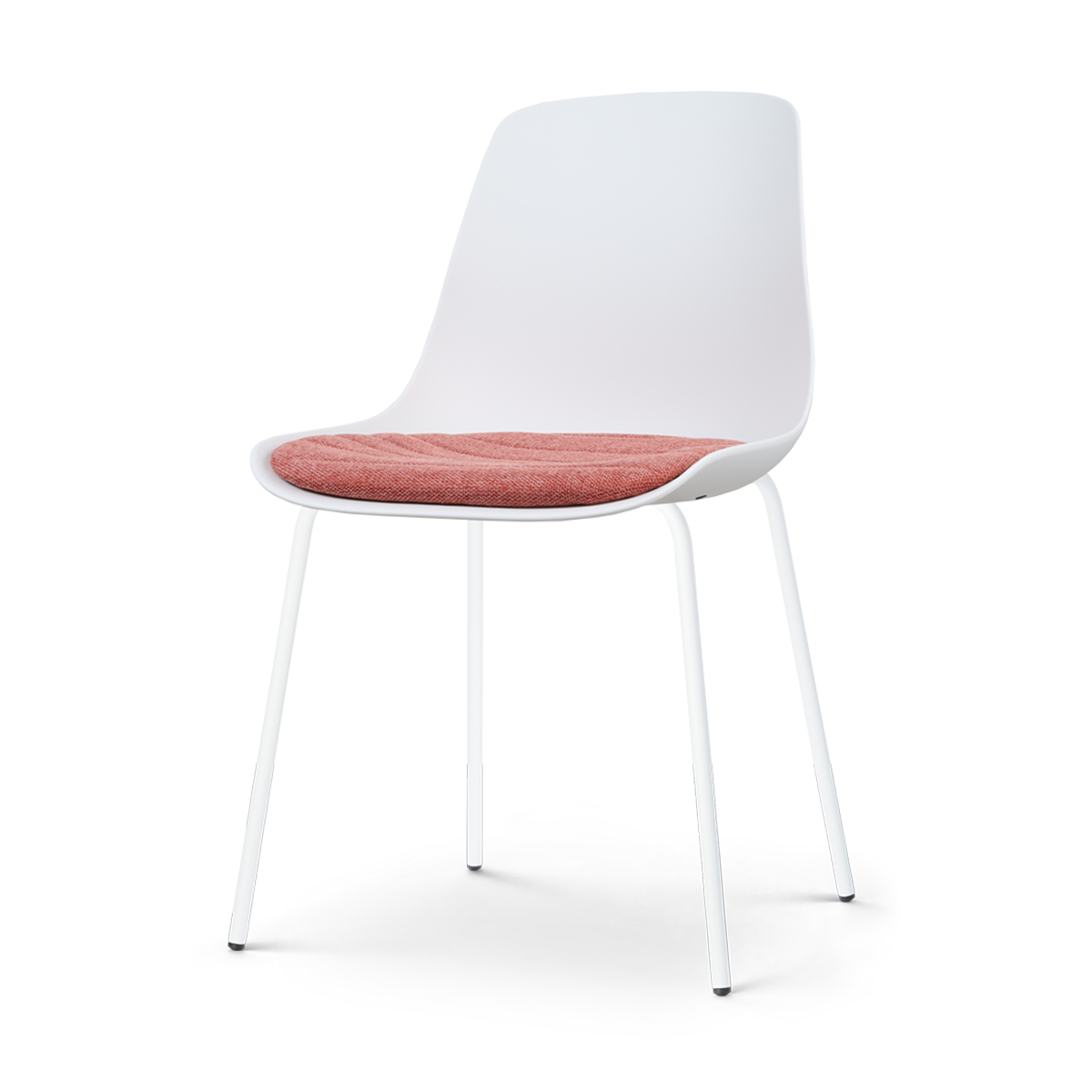 Nolon Nora-Liv Eetkamerstoel Wit - Terracotta Kussen - Witte Poten