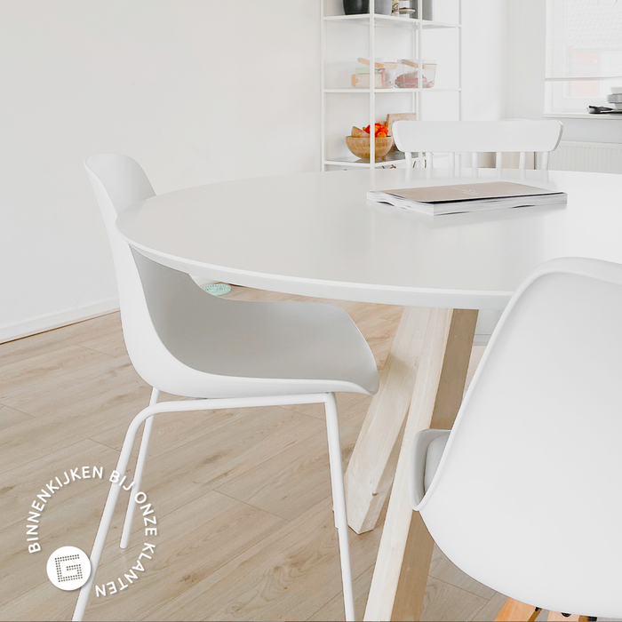 Nolon Nora-Pip Eetkamerstoel Zwart - Kunststof - Wit Onderstel