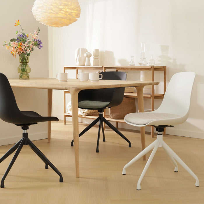 Nolon Nola-Liv Eetkamerstoel Zwart - Lichtgrijs - Draaibaar - Wit