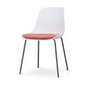 Nolon Nora-Liv Eetkamerstoel Wit - Terracotta Kussen - Zwarte Poten