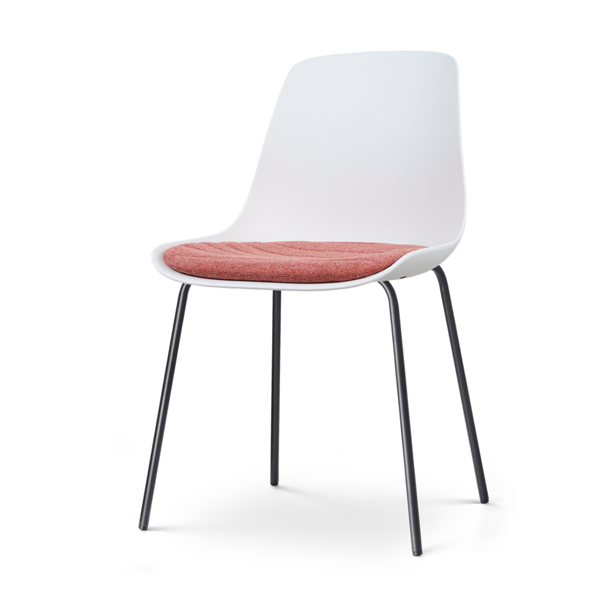 Nolon Nora-Liv Eetkamerstoel Wit - Terracotta Kussen - Zwarte Poten