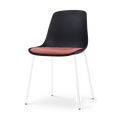 Nolon Nora-Liv Eetkamerstoel Zwart - Terracotta Kussen - Witte Poten