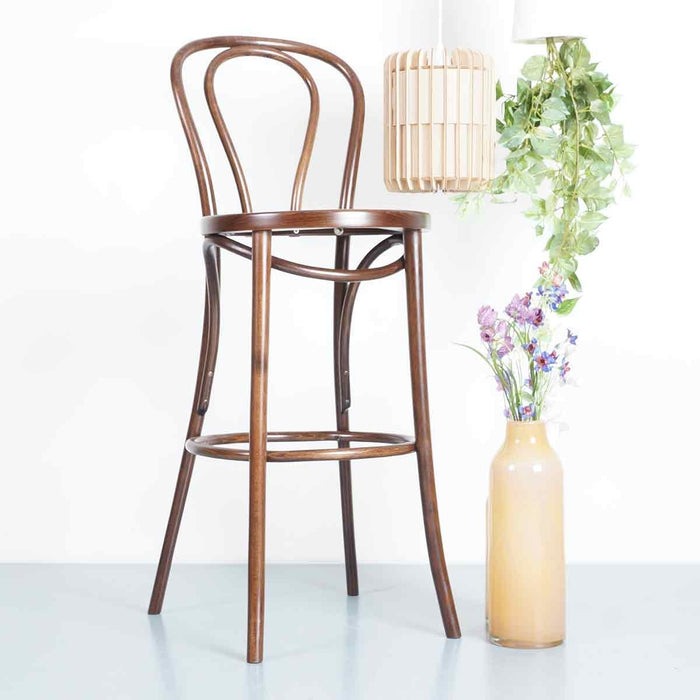 Fameg Vienna Thonet No. 18 houten barkruk walnoot - 75 cm
