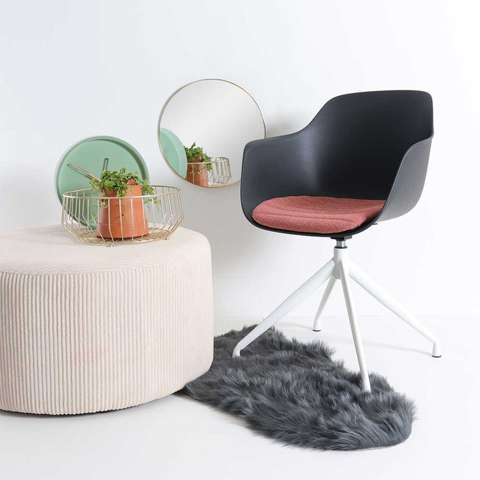 Nolon Nola-Liz Eetkamerstoel Zwart - Terracotta - Draaibaar - Wit