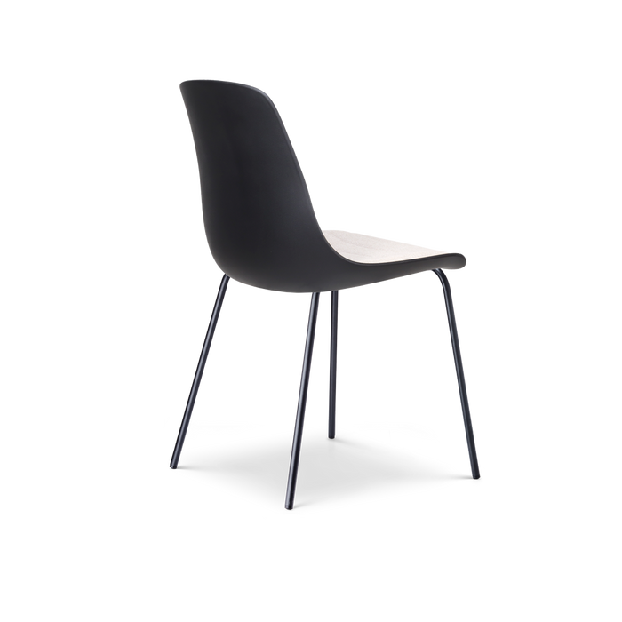 Nolon Nora-Liv Eetkamerstoel Zwart - Beige Kussen - Zwarte Poten