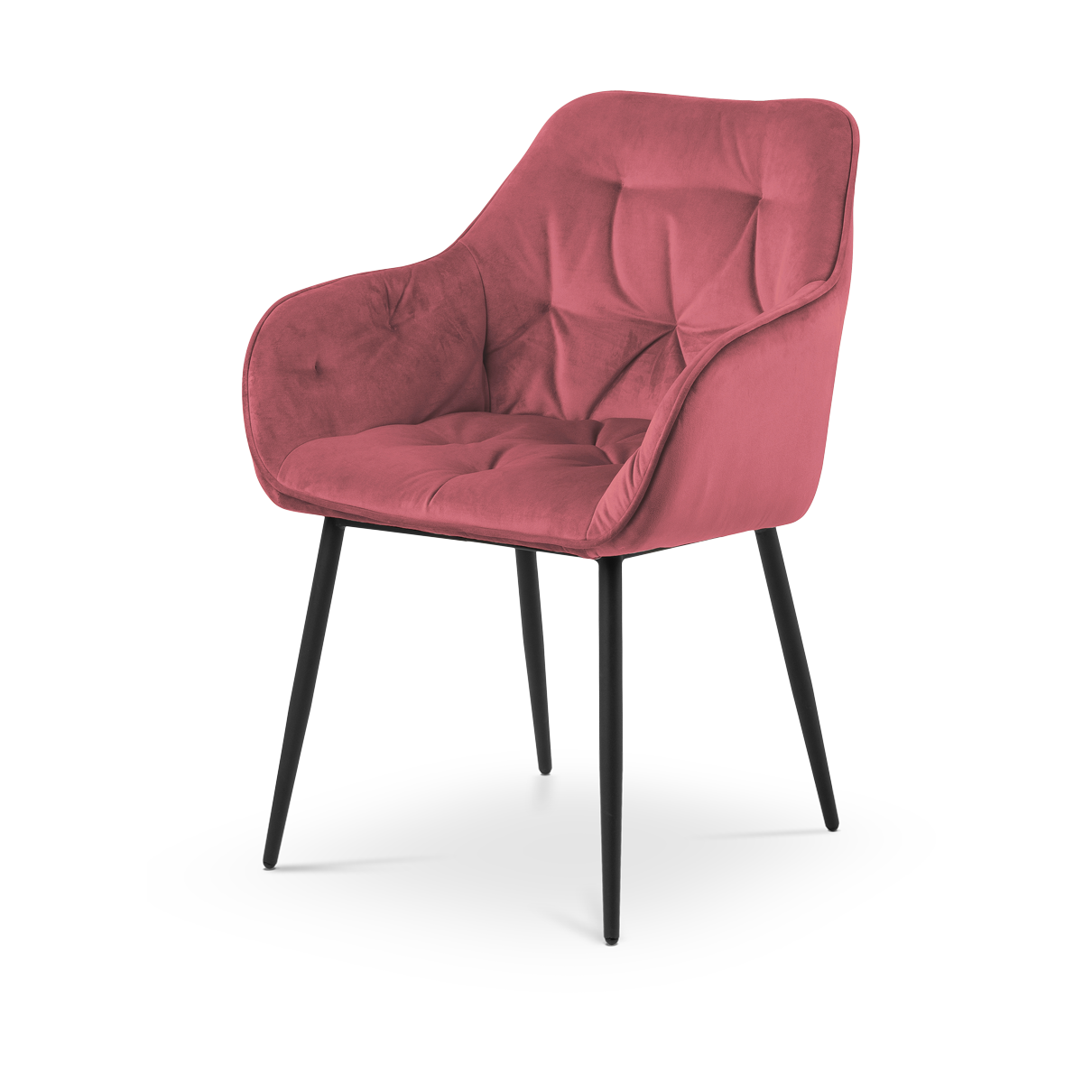 Lisomme Arian Eetkamerstoel Velvet Zachtroze - Met Armleuning