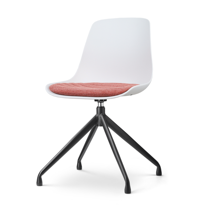 Nolon Nola-Liv Eetkamerstoel Wit - Terracotta - Draaibaar - Zwart