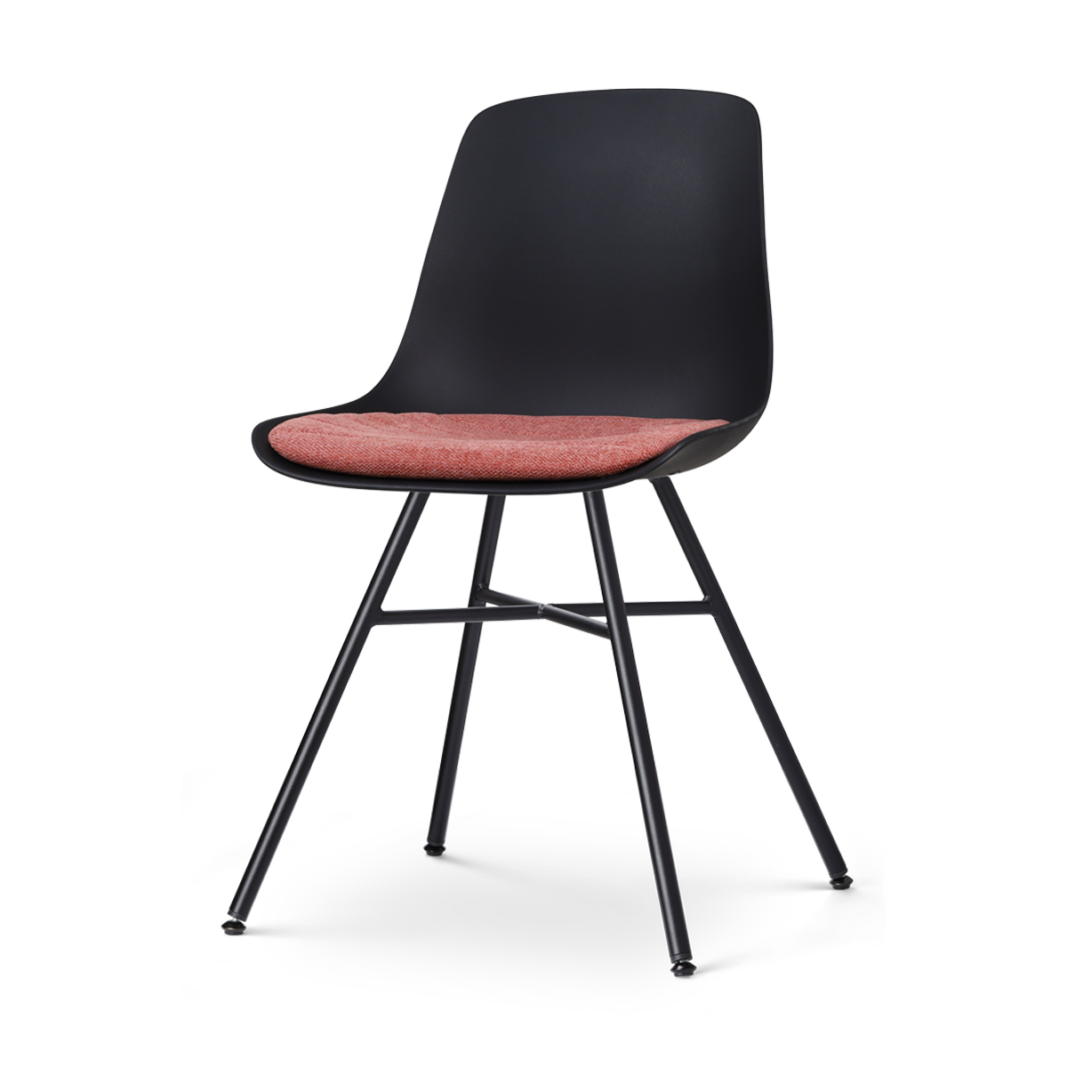 Nolon Noa-Liv Eetkamerstoel Zwart - Terracotta Kussen - Zwarte Poten