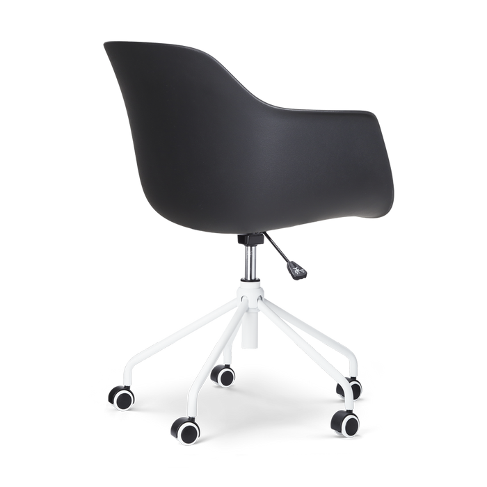 Nolon Nout-Liz Bureaustoel Zwart - Beige Kussen - Wit Onderstel