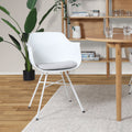 Nolon Noa-Liz Eetkamerstoel Wit - Lichtgrijs Kussen - Witte Poten