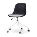 Nolon Nout-Liv Bureaustoel Zwart - Lichtgrijs Kussen - Wit Onderstel