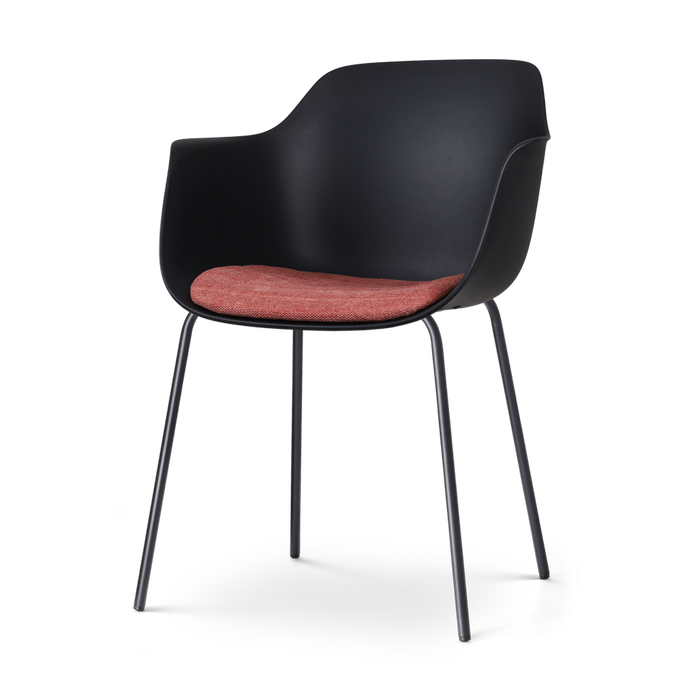 Nolon Nora-Liz Eetkamerstoel Zwart - Terracotta Kussen - Zwarte Poten