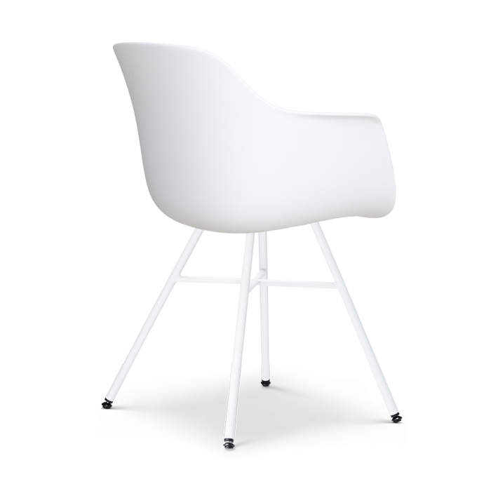 Nolon Noa-Liz Eetkamerstoel Wit - Lichtgrijs Kussen - Witte Poten