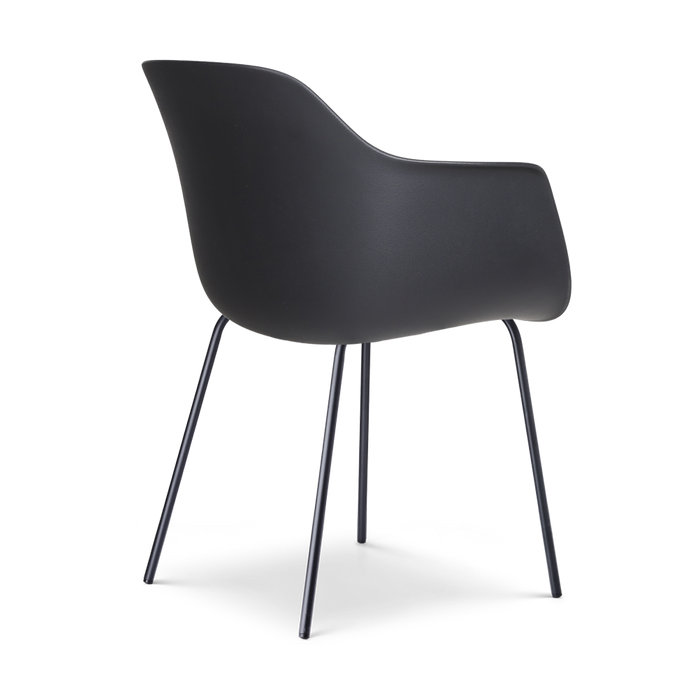 Nolon Nora-Liz Eetkamerstoel Zwart - Lichtgrijs Kussen - Zwarte Poten