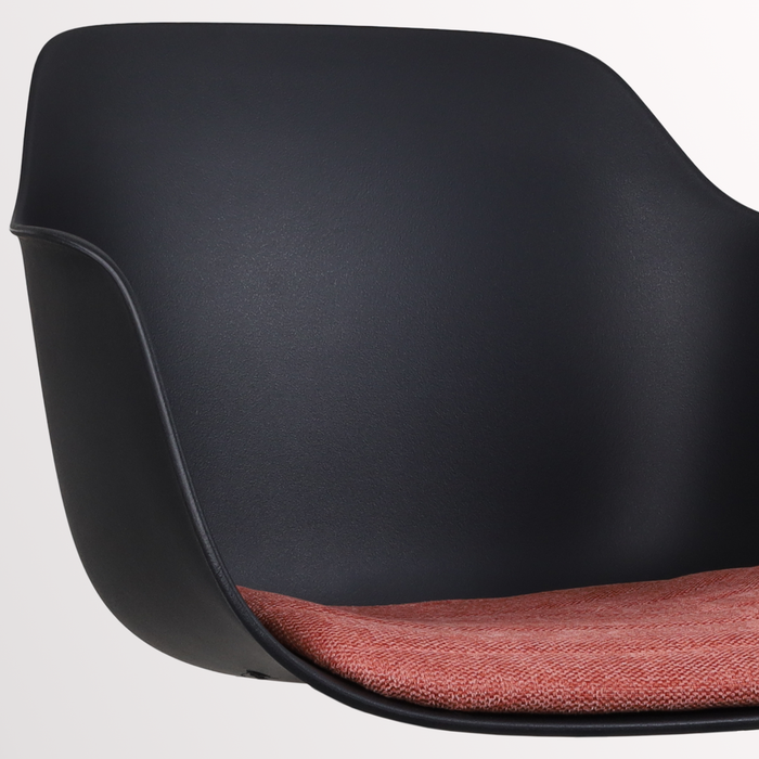 Nolon Nora-Liz Eetkamerstoel Zwart - Terracotta Kussen - Zwarte Poten