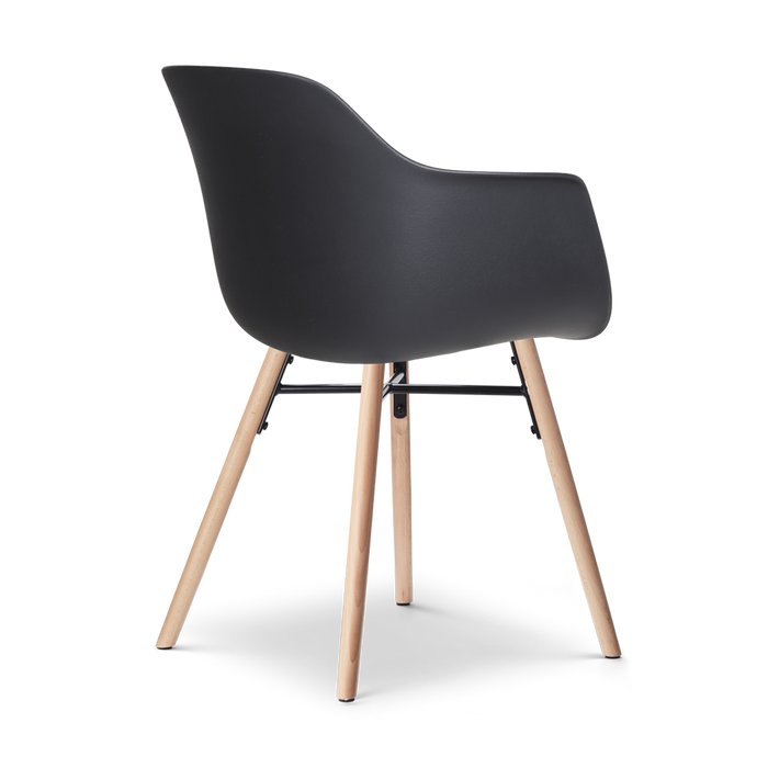 Nolon Nena-Liz Eetkamerstoel Zwart - Armleuning - Okergeel Kussen